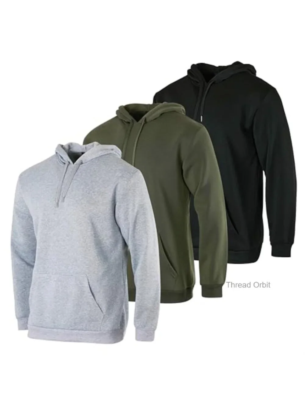 3-Pack Fleece Pullover Hoodie with Pockets - Big & Tall